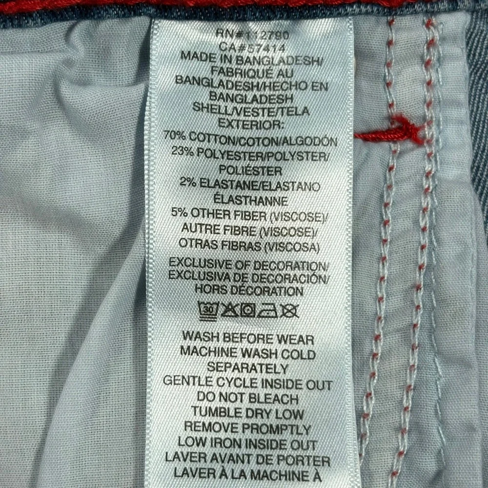 True Religion Ricky Red Big T Jeans Mens 34x34 Blue Neptune Wash Straight NWT
